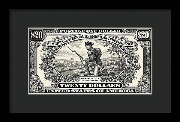 Minuteman $20 - Framed Print
