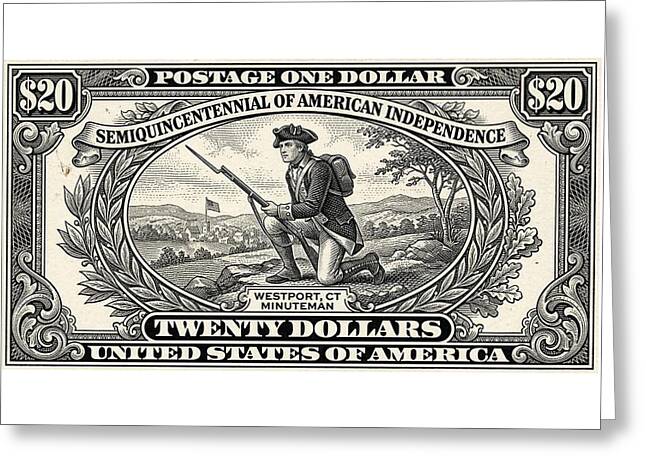 Minuteman $20 - Greeting Card