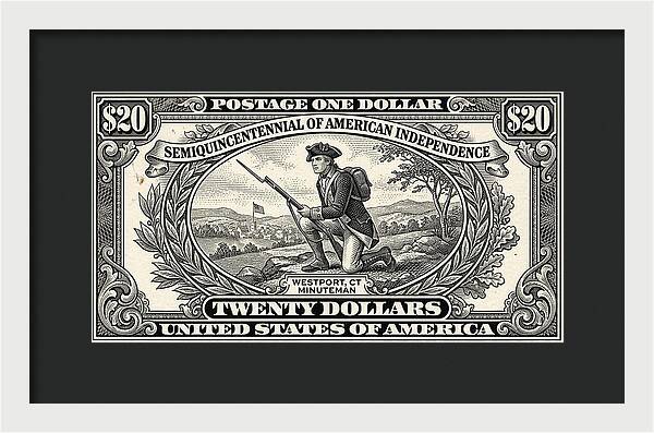 Minuteman $20 - Framed Print