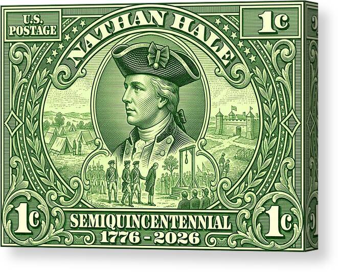 Nathan Hale 1c - Canvas Print