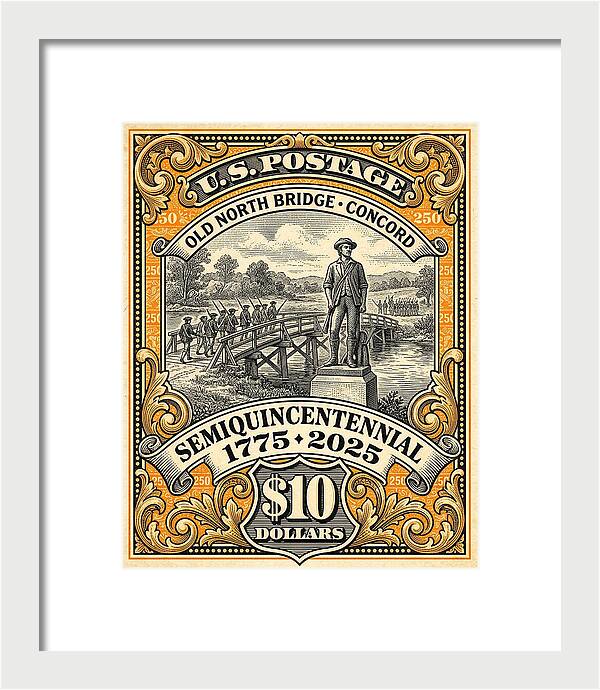 Old North Bridge $10 - Framed Print