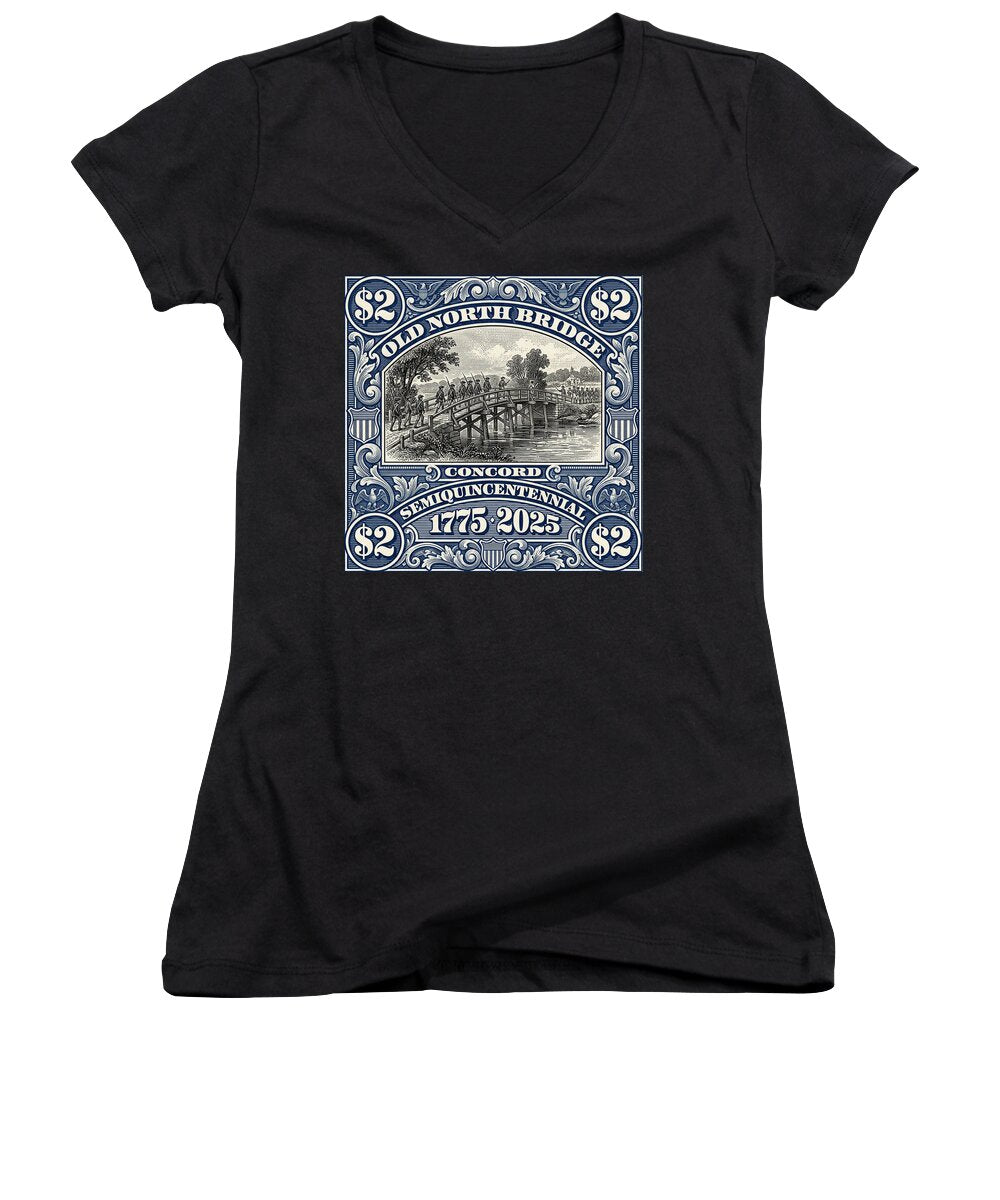 Old North Bridge $2 - Women's V-Neck