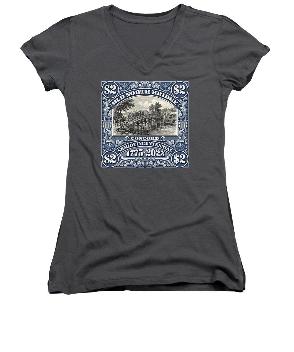 Old North Bridge $2 - Women's V-Neck