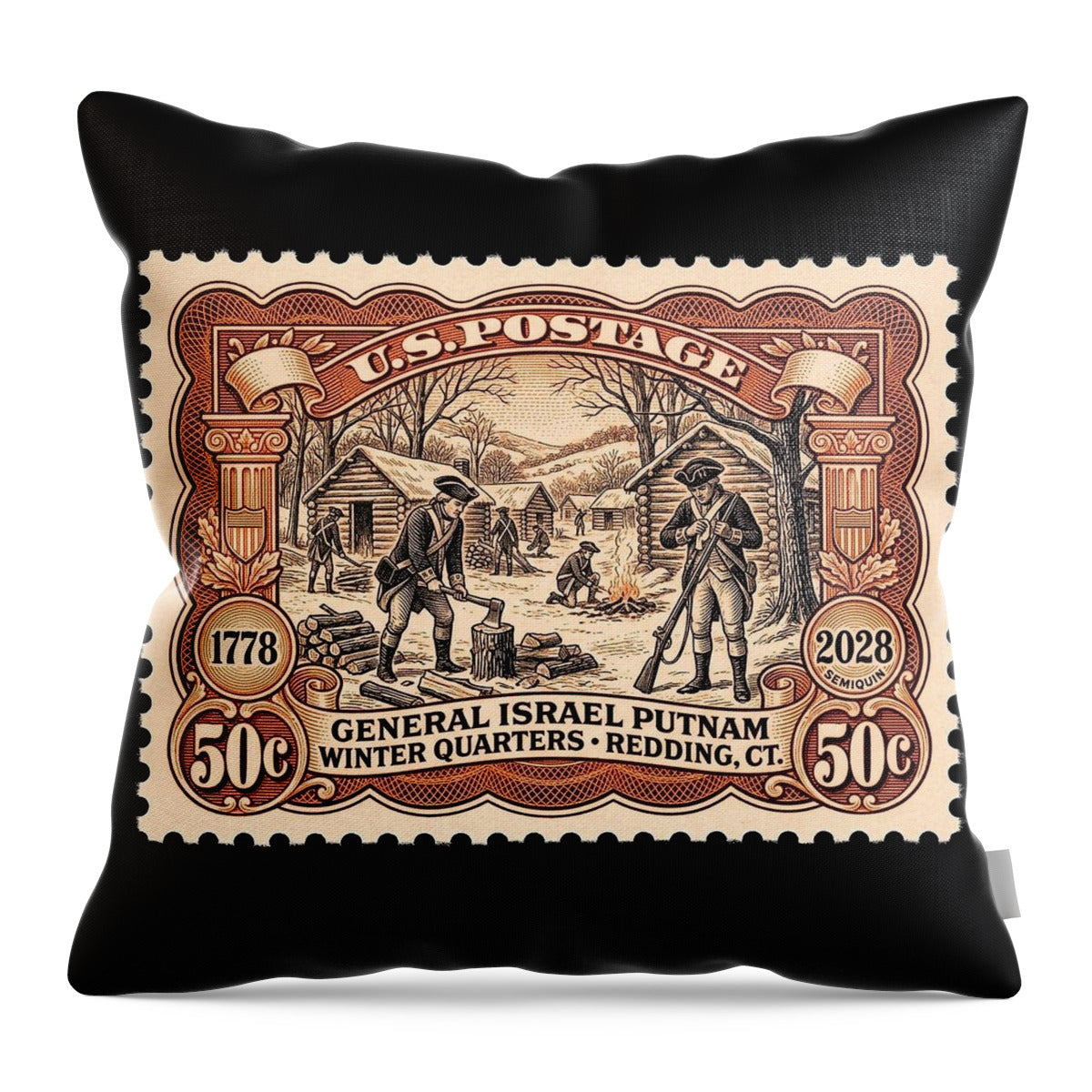 Putnam at Redding 50c 2 - Throw Pillow