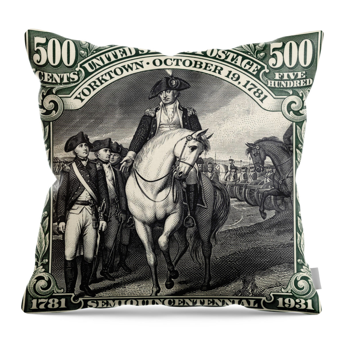 Seige of Yorktown 500c - Throw Pillow