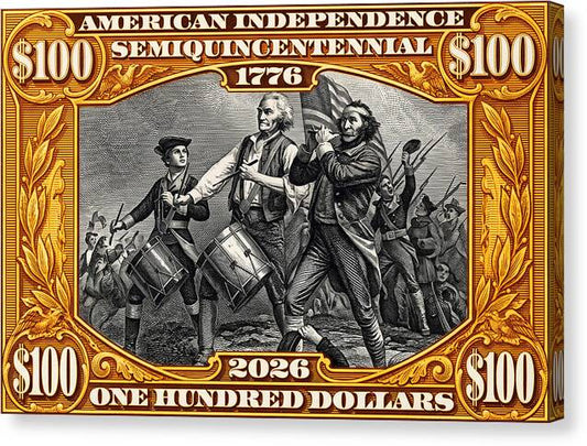 Spirit of '76 Stamp $100 - Canvas Print
