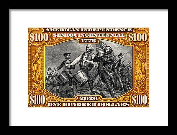 Spirit of '76 Stamp $100 - Framed Print