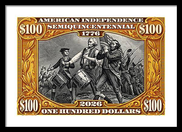Spirit of '76 Stamp $100 - Framed Print