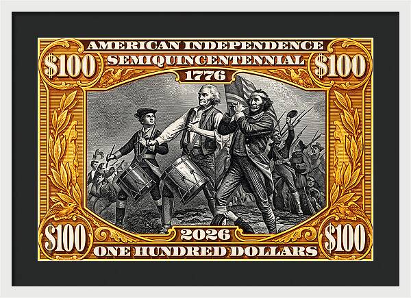 Spirit of '76 Stamp $100 - Framed Print