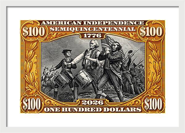 Spirit of '76 Stamp $100 - Framed Print