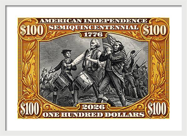 Spirit of '76 Stamp $100 - Framed Print