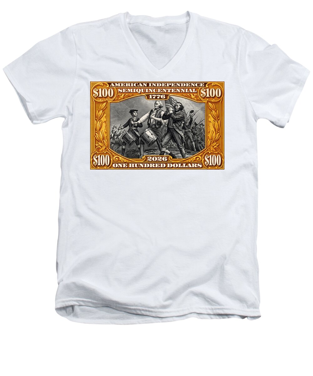 Spirit of '76 Stamp $100 - Men's V-Neck T-Shirt