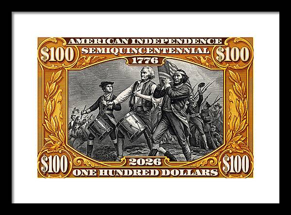 Spirit of '76 Stamp $100 - Framed Print