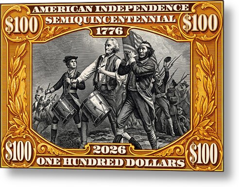 Spirit of '76 Stamp $100 - Metal Print