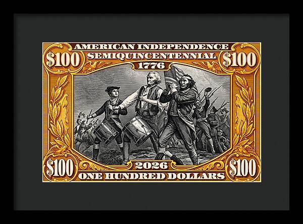 Spirit of '76 Stamp $100 - Framed Print