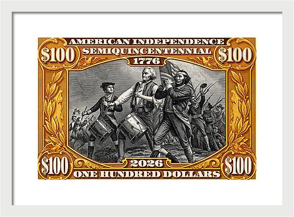 Spirit of '76 Stamp $100 - Framed Print