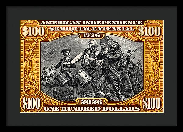 Spirit of '76 Stamp $100 - Framed Print