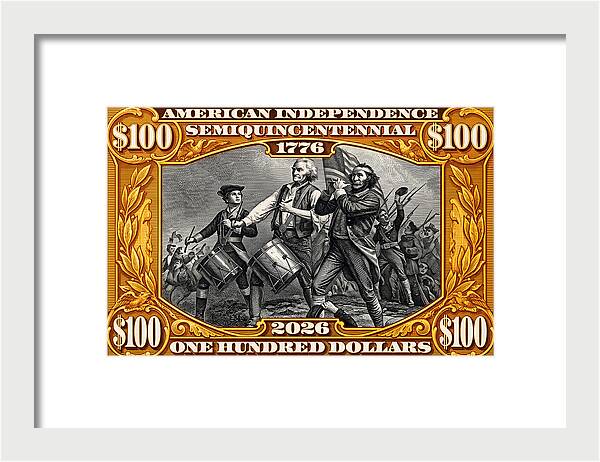 Spirit of '76 Stamp $100 - Framed Print