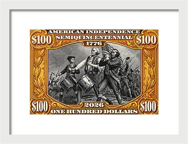 Spirit of '76 Stamp $100 - Framed Print
