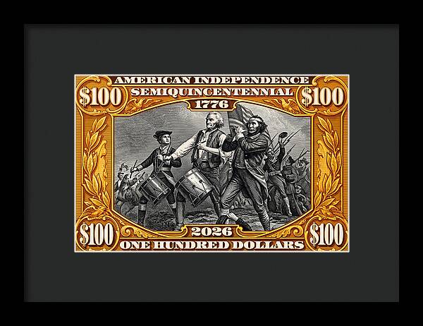 Spirit of '76 Stamp $100 - Framed Print