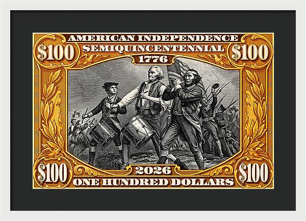 Spirit of '76 Stamp $100 - Framed Print