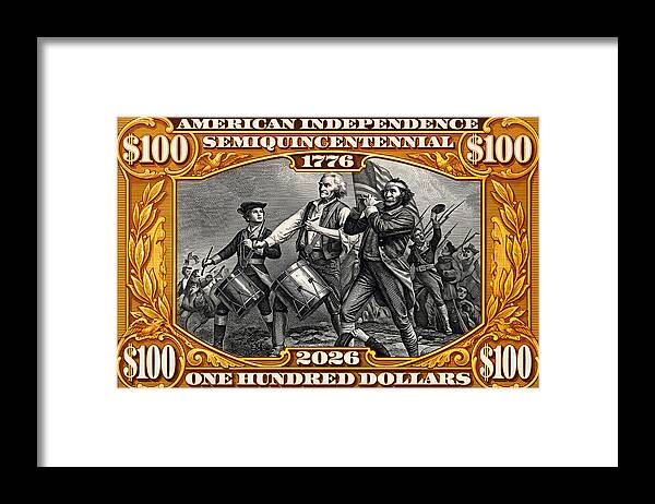 Spirit of '76 Stamp $100 - Framed Print