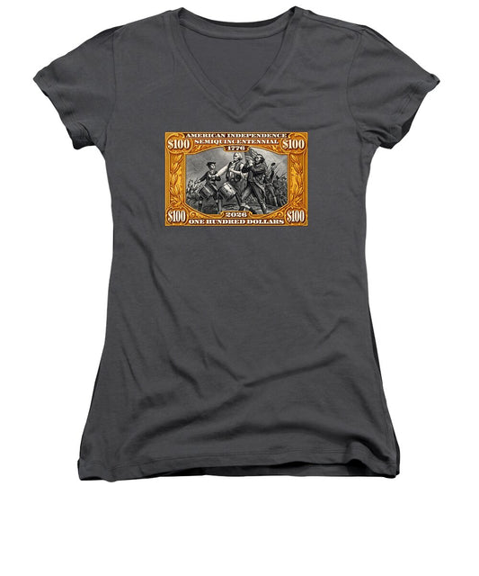 Spirit of '76 Stamp $100 - Women's V-Neck
