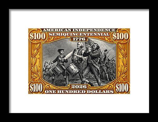 Spirit of '76 Stamp $100 - Framed Print