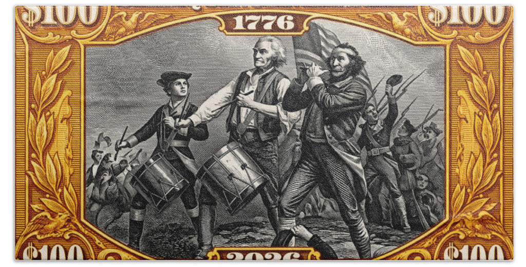Spirit of '76 Stamp $100 - Beach Towel