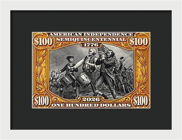 Spirit of '76 Stamp $100 - Framed Print