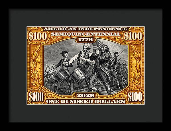 Spirit of '76 Stamp $100 - Framed Print