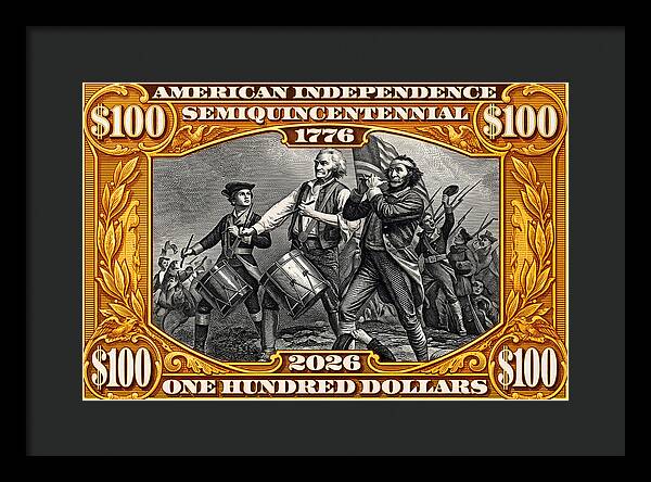 Spirit of '76 Stamp $100 - Framed Print