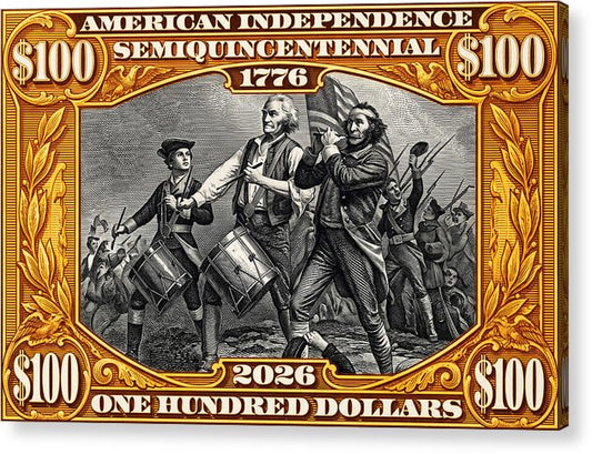 Spirit of '76 Stamp $100 - Acrylic Print
