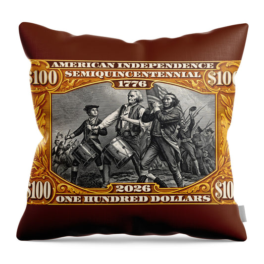Spirit of '76 Stamp $100 - Throw Pillow