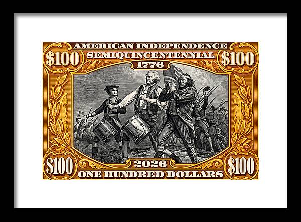 Spirit of '76 Stamp $100 - Framed Print