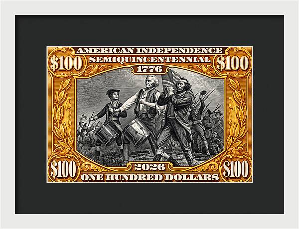 Spirit of '76 Stamp $100 - Framed Print