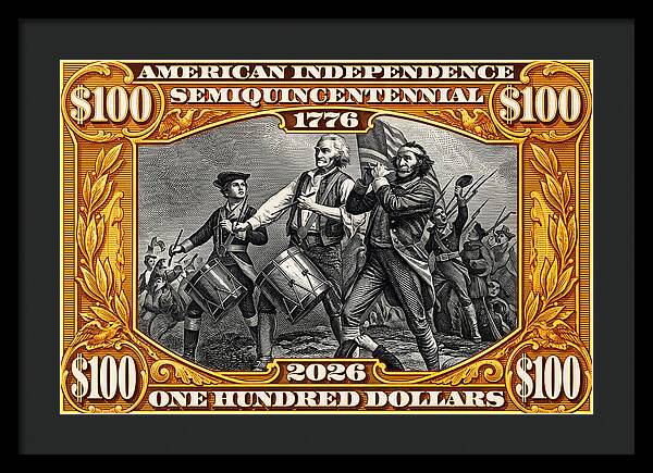 Spirit of '76 Stamp $100 - Framed Print