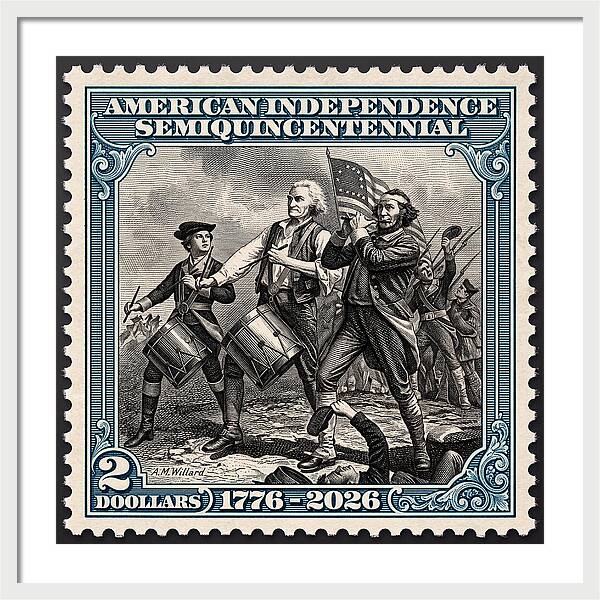 Spirit of '76 Stamp $2 - Framed Print