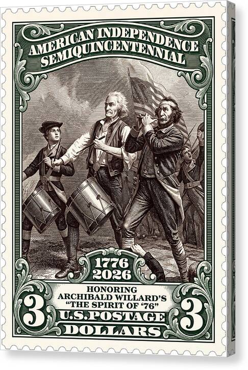 Spirit of '76 Stamp $3 2 - Canvas Print