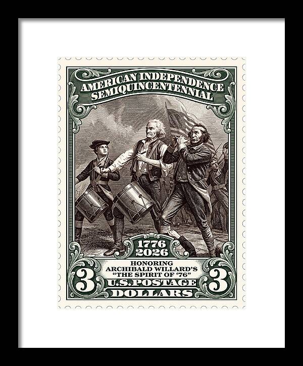 Spirit of '76 Stamp $3 2 - Framed Print