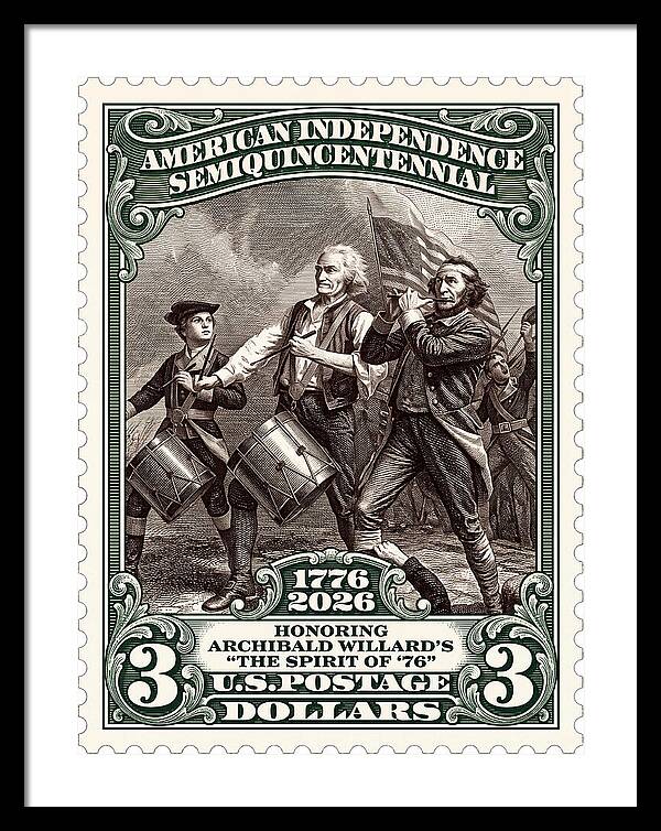 Spirit of '76 Stamp $3 2 - Framed Print