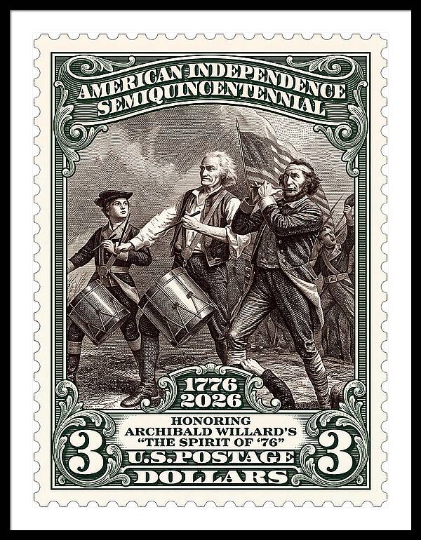 Spirit of '76 Stamp $3 2 - Framed Print