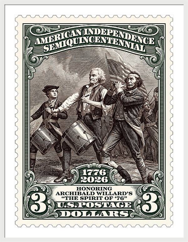 Spirit of '76 Stamp $3 2 - Framed Print