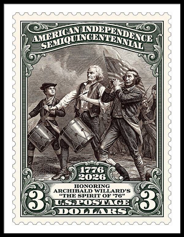 Spirit of '76 Stamp $3 2 - Framed Print