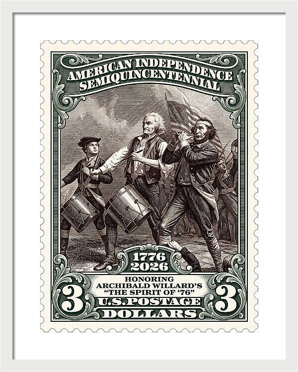 Spirit of '76 Stamp $3 2 - Framed Print