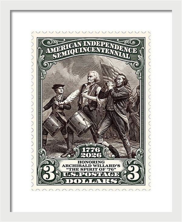 Spirit of '76 Stamp $3 2 - Framed Print