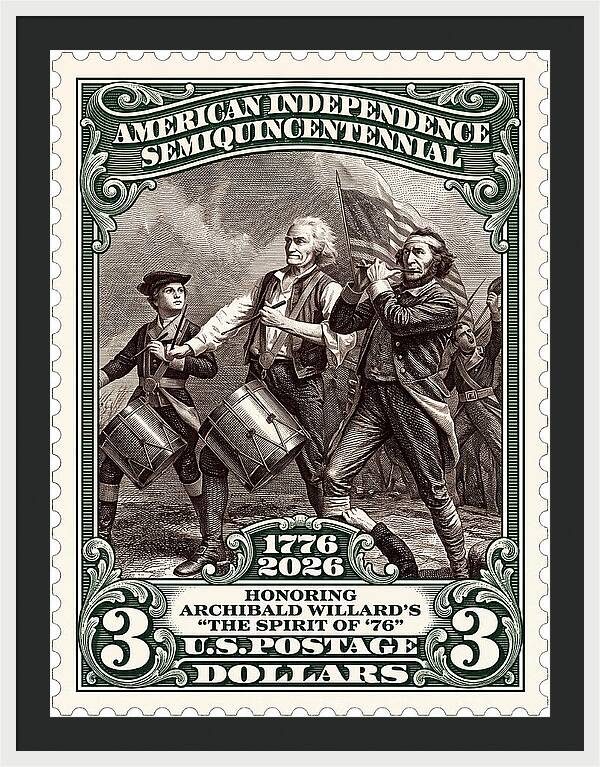 Spirit of '76 Stamp $3 2 - Framed Print