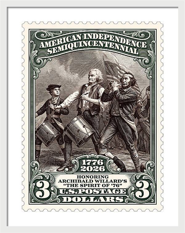 Spirit of '76 Stamp $3 2 - Framed Print