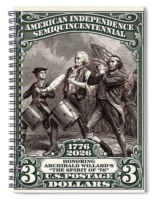 Spirit of '76 Stamp $3 2 - Spiral Notebook