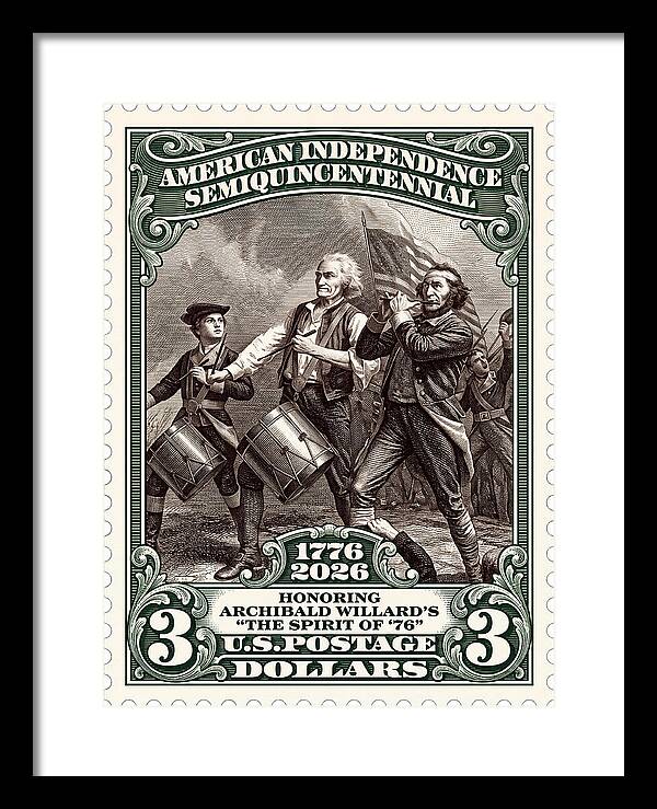 Spirit of '76 Stamp $3 2 - Framed Print